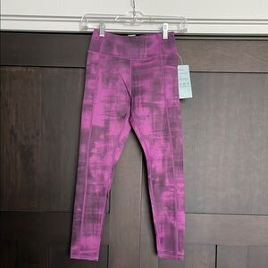 Z by Zella Girl Daily Legging Side Pocket Purple Brushstroke Size Medium 8/10